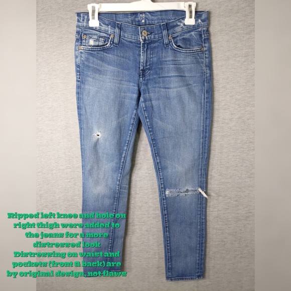 3x 👯‍♀️Host Pick⚡️ 7 for all Mankind Roxanne Flood Cropped Jeans - Picture 4 of 8